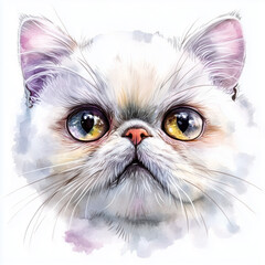 Fototapeta premium watercolour kitten on a white background