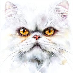 Fototapeta premium watercolour kitten on a white background