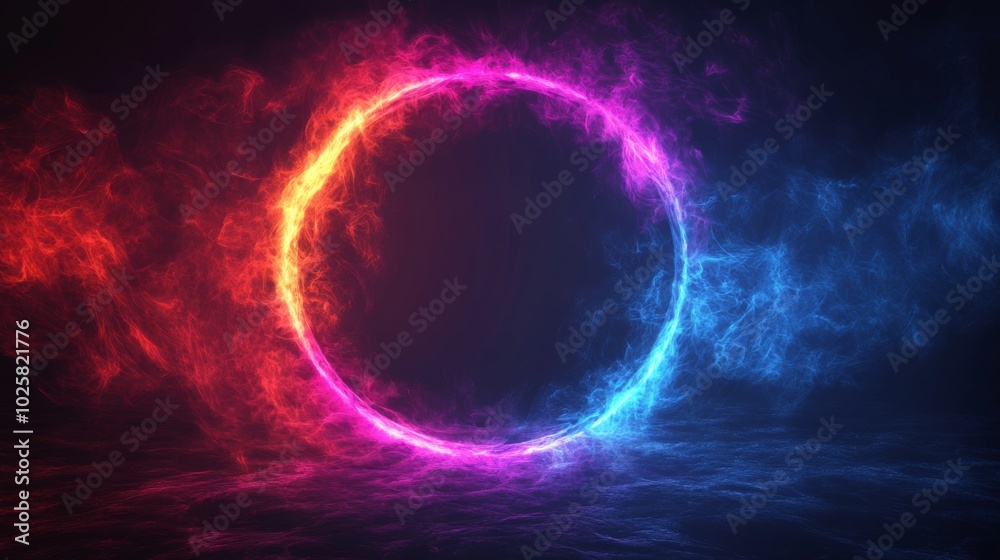 Poster Glowing Neon Energy Ring