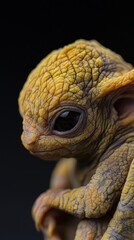 Obraz premium A close-up of a small yellow and brown gecko