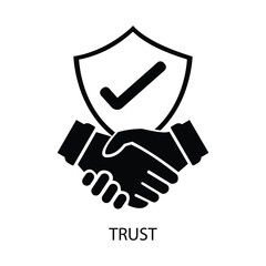 Trust icon vector. Handshake icon. Partnership and agreement symbol. 