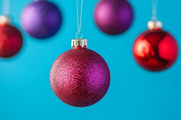 Obraz premium Abstract 3d illustration of background with christmas balls