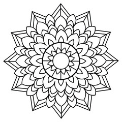 black and white mandalas - mandala coloring pages - easy mandala adult coloring page - simple mandala coloring pages - coloring book mandala page for kdp book interior - mandala on white background