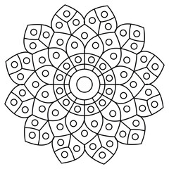 black and white mandalas - mandala coloring pages - easy mandala adult coloring page - simple mandala coloring pages - coloring book mandala page for kdp book interior - mandala on white background