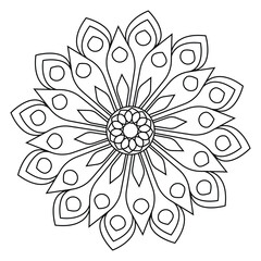 black and white mandalas - mandala coloring pages - easy mandala adult coloring page - simple mandala coloring pages - coloring book mandala page for kdp book interior - mandala on white background