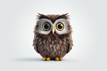 Fototapeta premium an owl is standing on a white background