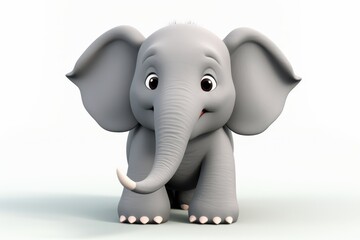 an elephant is standing in front of a white background