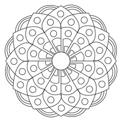 black and white mandalas - mandala coloring pages - easy mandala adult coloring page - simple mandala coloring pages - coloring book mandala page for kdp book interior - mandala on white background