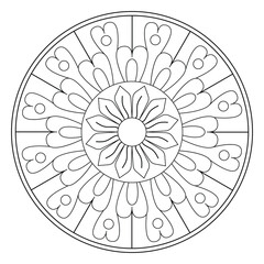 black and white mandalas - mandala coloring pages - easy mandala adult coloring page - simple mandala coloring pages - coloring book mandala page for kdp book interior - mandala on white background