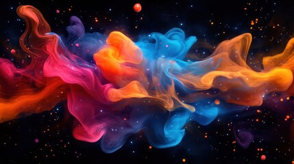 Obraz premium Vibrant Abstract Fluid Art with Colorful Swirls