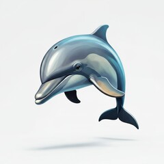 Obraz premium Graceful dolphin leaping in clean digital ocean
