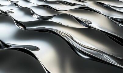 Abstract shiny silver waves.