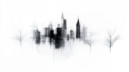 Obraz premium Handcrafted Sketch of Urban Landscape