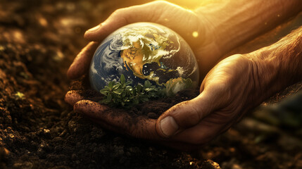 hands holding earth