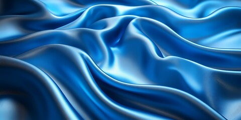 Obraz premium Smooth, flowing blue fabric with soft textures.