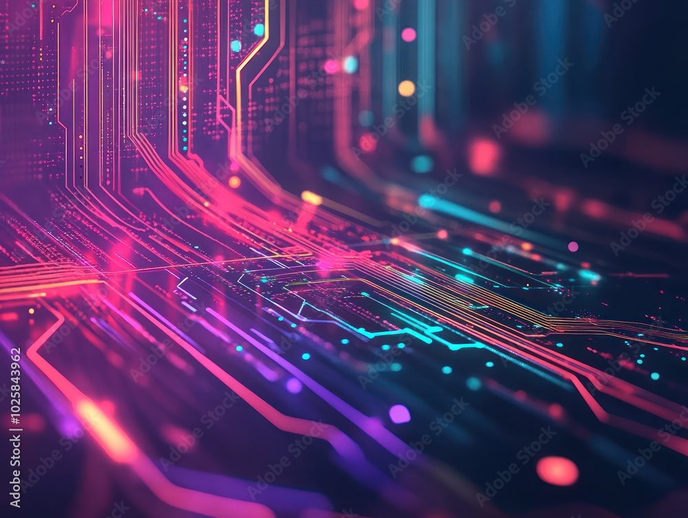 Poster a tech and data background with a clean, modern design featuring digital interfaces, futuristic grap