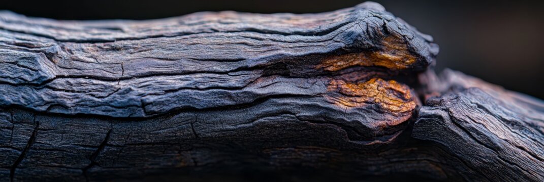  A tight shot of wood displaying a distinct yellow mark