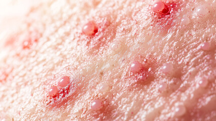 Fototapeta premium Close-Up of a Skin Patch with Shingles, Featuring Redness and Blisters.