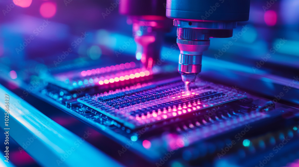 Poster silicon wafers are used to make tiny computer chips. machines with lasers precisely cut these chips 