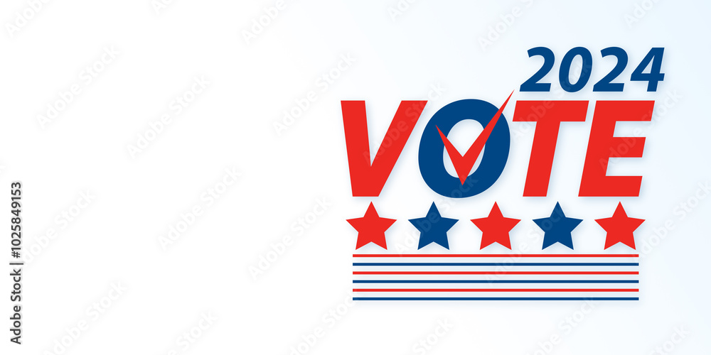 Poster vote 2024 concept design for election day poster. 3d rendering
