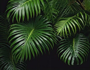 Fototapeta premium A close up of a leafy green plant with a dark background