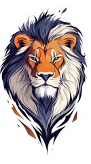 orange-white fur, black-white mane
