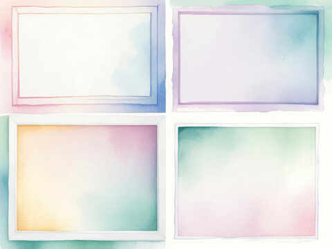 Pastel Watercolor Frames for Creative Design and Minimalist Layouts
