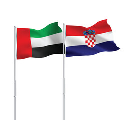 UAE,Croatia flags together on pole