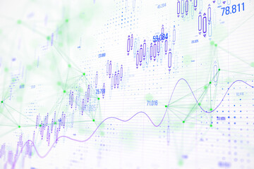 Data visualization with graphs and charts. 3D Rendering