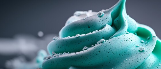  A tight shot of a cupcake, adorned with blue frosting and multicolored sprinkles atop