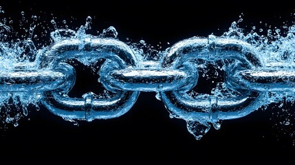 Vector art of an open lock with chains falling apart representing freedom from slavery