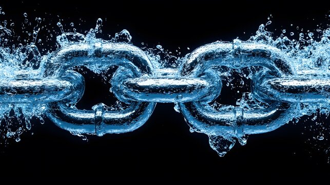 Vector art of an open lock with chains falling apart representing freedom from slavery