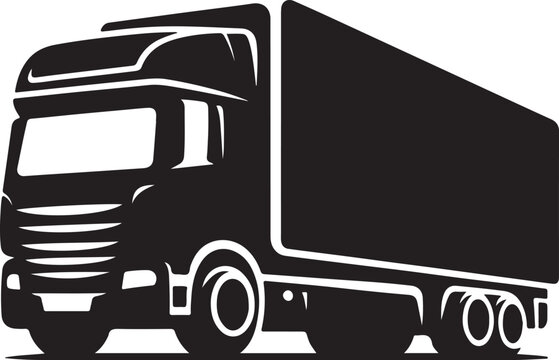 Big lorry truck silhouette vector art illustration
