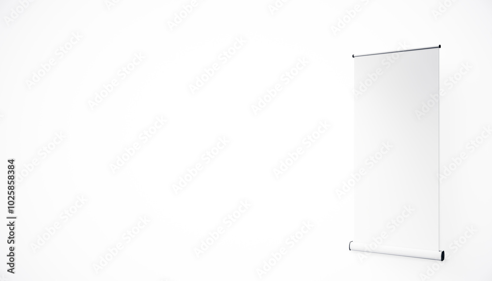 Aufkleber Blank Roll-Up Banner Display Mockup. 3D Rendering