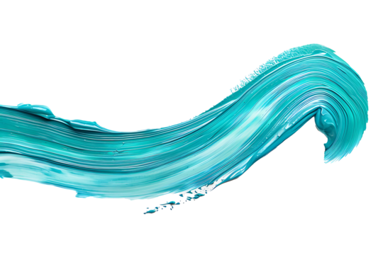 blue colored pain stroke isolated on transparent background
