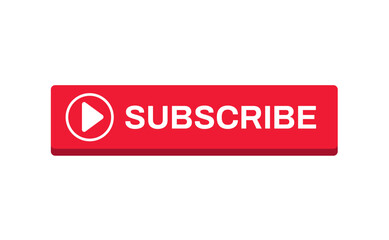 Red button subscribe. subscribe of channel, social media. Vector illustration