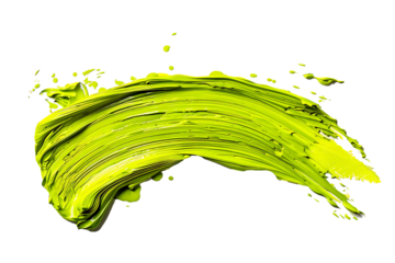 green colored pain stroke isolated on transparent background