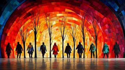 Papercut art showcasing symbols of support and empowerment for people with disabilities