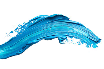 blue colored pain stroke isolated on transparent background