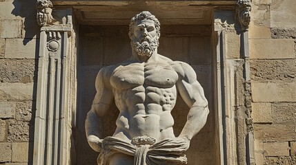 Obraz premium Stoicism concept, sculpture of a stoic, representing philosophy, ancient greek god statue