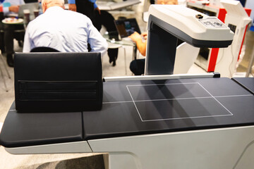 Central Dual X-ray Absorptiometry (DXA) device. Axial table DXA scanner specially designed with an innovative pencil beam DXA technology