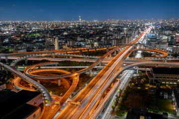 Obraz premium 東大阪から望む大阪市内の夜景