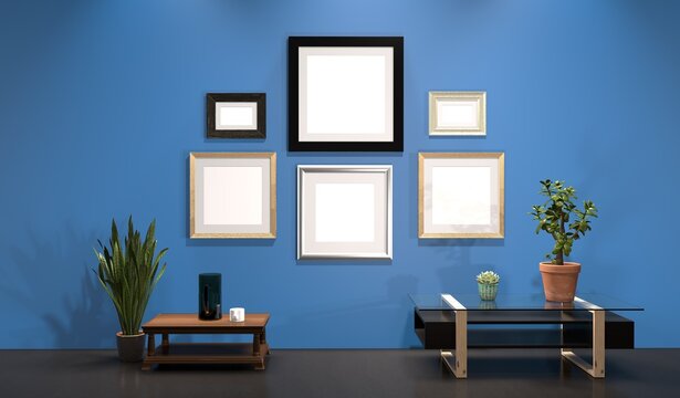 Decorated interior wall mockup and professional meeting background