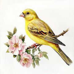 Fototapeta premium yellow bird on branch