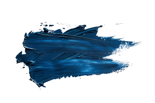 blue colored pain stroke isolated on transparent background