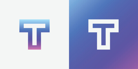 Obraz premium letter T minimal logo icon design