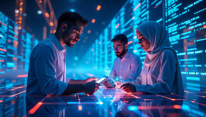 Futuristic Tech Team Collaboration