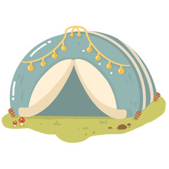 Camping tent outdoor illustration