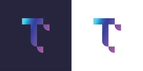 Modern Geometric T Initial logo designs concept vector, Business Initial Letter logo