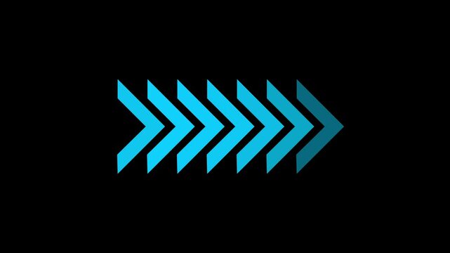  arrow icon animation on black background.